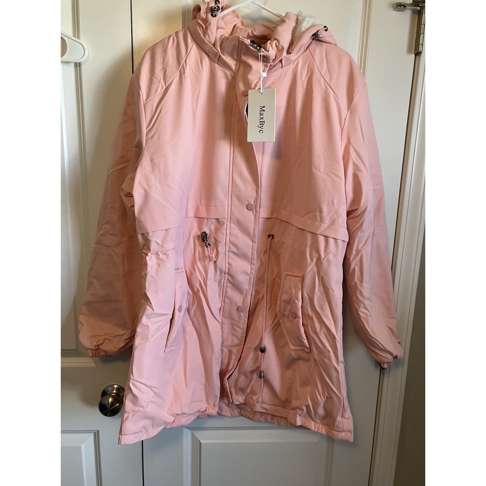 MaxByc Hooded Parka Jacket Women XL Pink NEW Lined C1034